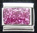 Hot Pink glitter charm - enamel charm